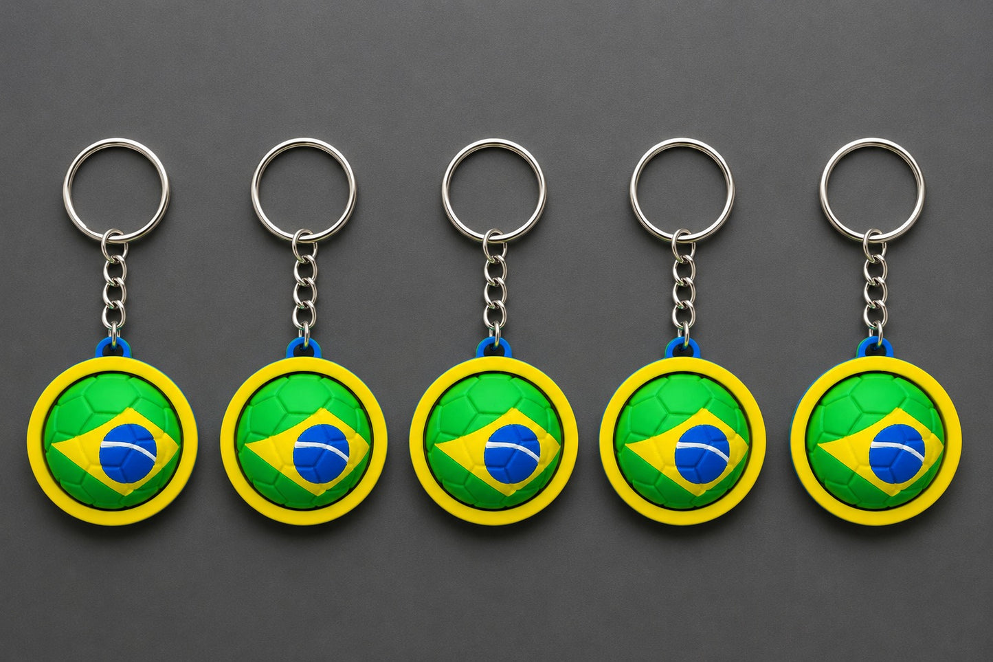 Brazil Spinner Football Keychain
