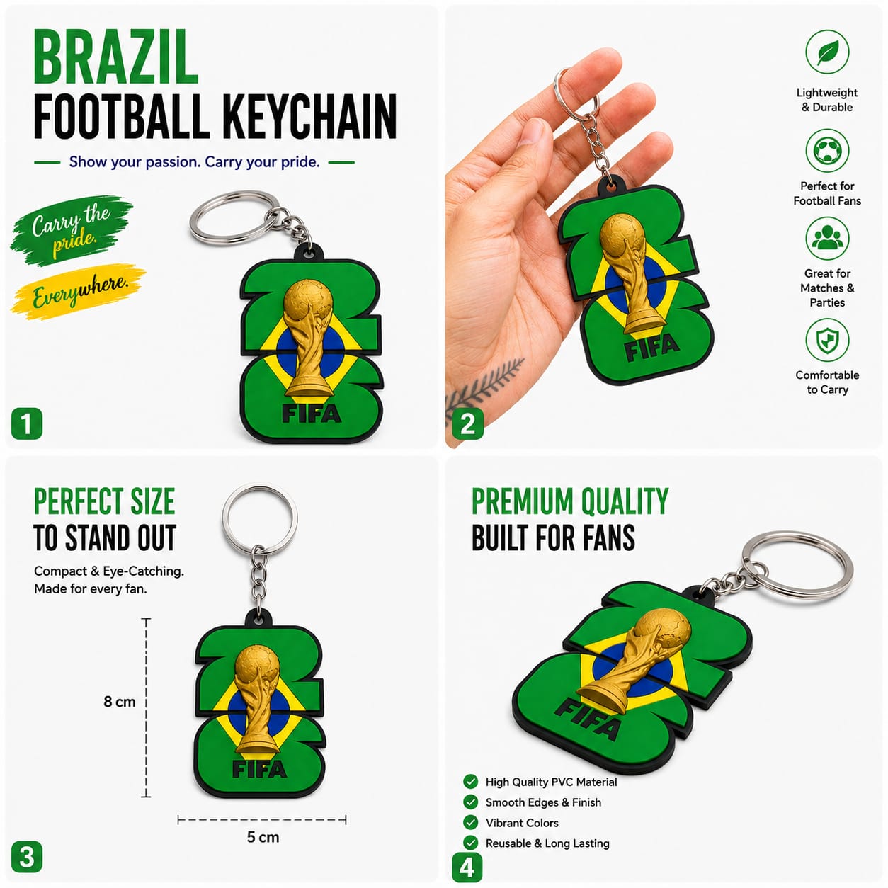 Brazil Football Keychain