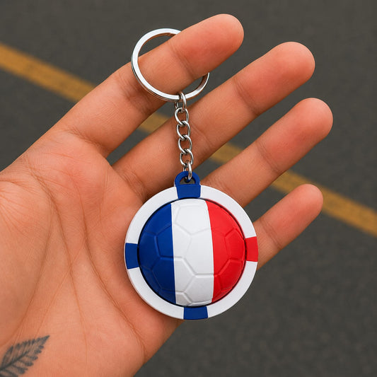 France Spinner Football Keychain