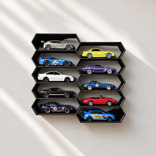 10-Car Hexagon Hot Wheels Display Rack