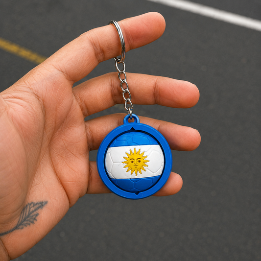 Argentina Spinner Football Keychain