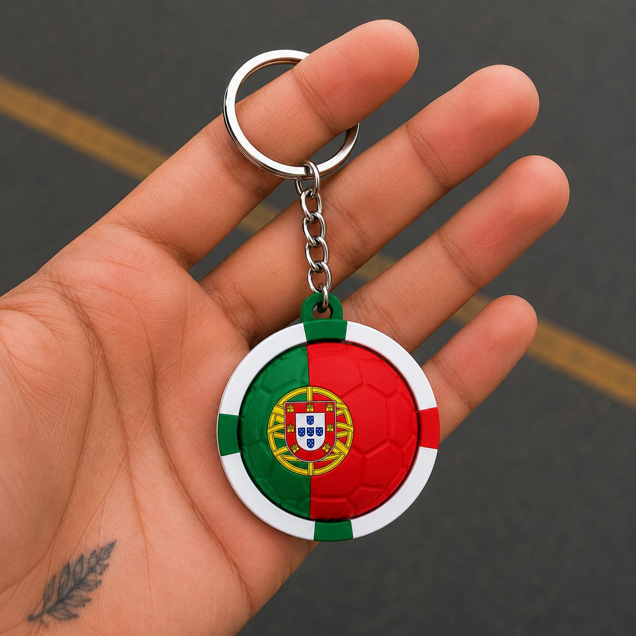 Portugal Spinner Football Keychain