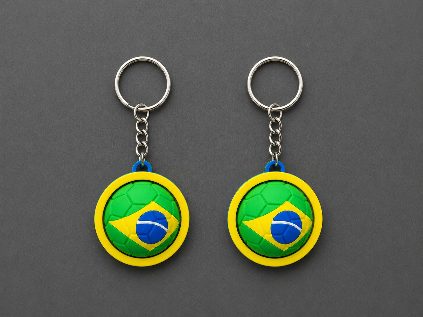 Brazil Spinner Football Keychain