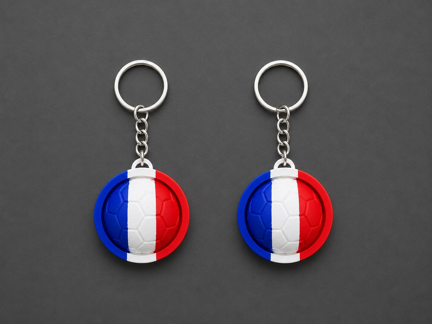 France Spinner Football Keychain