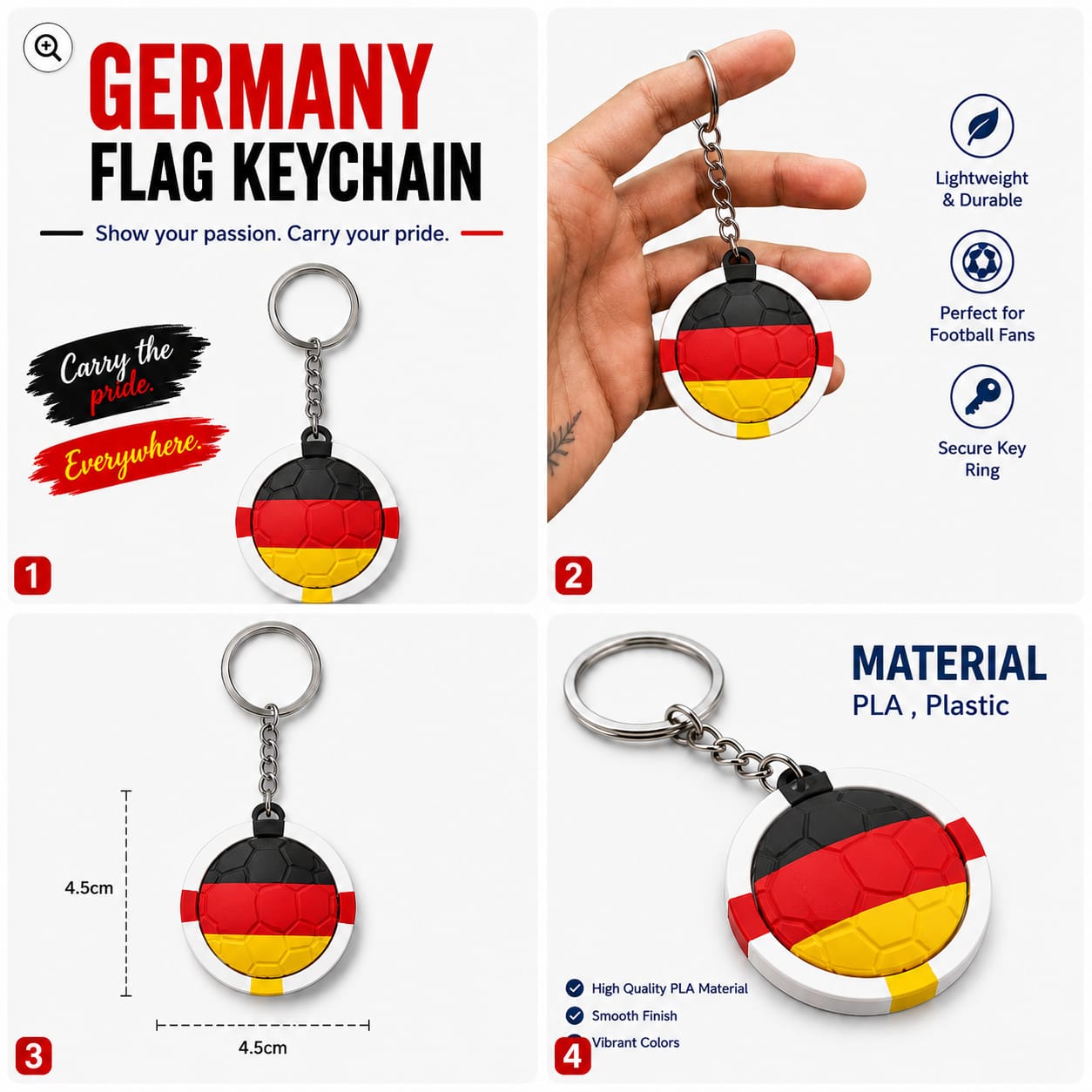 Germany Spinner Football Keychain